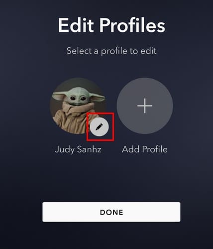 Change profile image Disney+